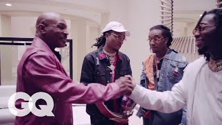 Mike Tyson Takes Migos on a Tour of His Mansion  GQ [upl. by Leiahtan217]