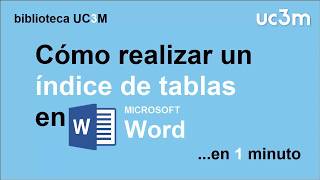 Cómo hacer un índice automático de tablas en Word [upl. by Caves]