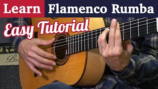 Learn Flamenco Rumba on guitar  Easy Strumming tutorial in 3 steps [upl. by Gnehp]