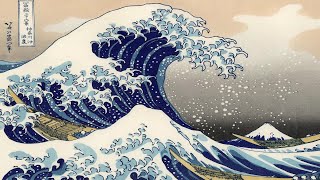 Hokusai “The Great Wave” with motion and sound [upl. by Hoskinson581]