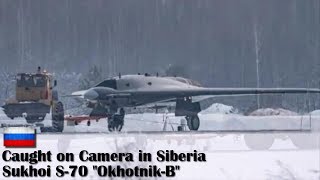 This is Russias Most Secret Stealth Drone Sukhoi S70 OkhotnikB [upl. by Nnaeerb]