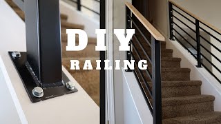 DIY Stair Railing Staircase Makeover [upl. by Berkin]