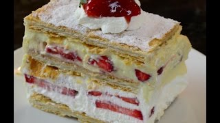 Strawberry Napoleon Millefeuille [upl. by Dnalyag]