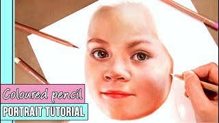 Coloured Pencil Portrait Tutorial How to Draw a Face in Coloured Pencil  Part 1 [upl. by Ausoj]