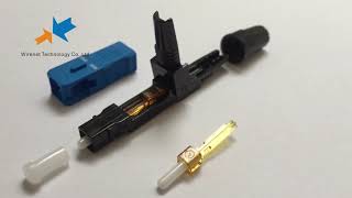 How to use FTTH fiber optic cable field terminate sc fast connector [upl. by Anawek724]