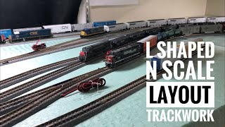 L Shaped N Scale Layout Track Work [upl. by Jacobson472]