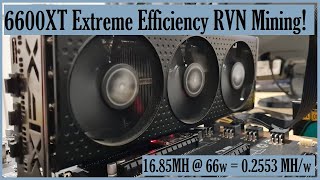 6600 XT Extremely Efficient RVN Mining  1685MH  66w Wall [upl. by Eindys]