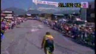 Alpe dHuez 1989 Greg LeMond loses the yellow jersey [upl. by Avner]