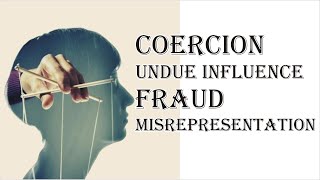 Coercion Undue Influence Fraud Misrepresentation  Indian Contract Act 1872  Law Guru [upl. by Larred828]