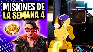 Como COMPLETAR TODAS las MISIONES DE LA SEMANA 4 CAPITULO 5 TEMPORADA 1 FORTNITE [upl. by Thanos660]