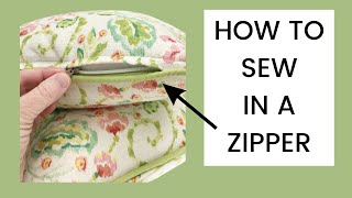 How To Put In A Zipper For Pillow With Cording [upl. by Ariahs]