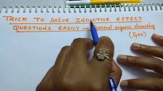 Trick to solve Inductive Effect questions easily  General organic chemistry  GOC [upl. by Waldron]