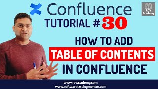 Confluence Tutorial 30  How to add Table of Contents in Confluence [upl. by Ahseetal]