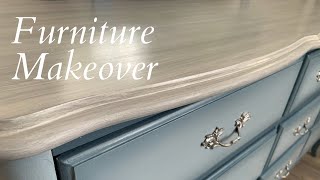 Chalk Paint Furniture Makeover  Blending Technique  Shading  Whitewash [upl. by Zischke]