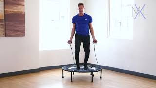 MaXimus Pro quarter folding rebounder mini trampoline product demonstration  Rebound Fitness [upl. by Trebor]