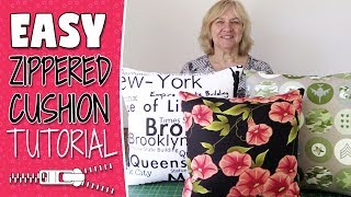 EASY Zippered Cushion Cover Tutorial [upl. by Turro]