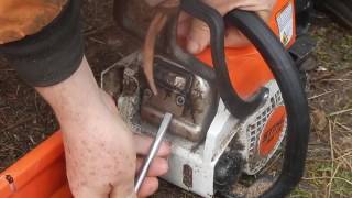 Stihl MS170 Slows Down  Loses Power  Bogs [upl. by Yraek]