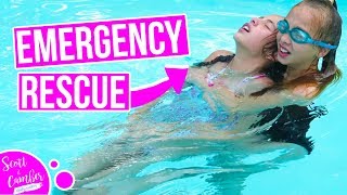 EMERGENCY POOL DROWNING RESCUE DRILLS  SISTER SAVES SISTER TRAINING [upl. by Intisar]