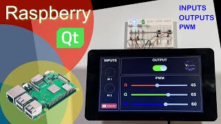 Raspberry Qt QML and GPIO  Inputs Outputs and PWM with WiringPi [upl. by Scuram]