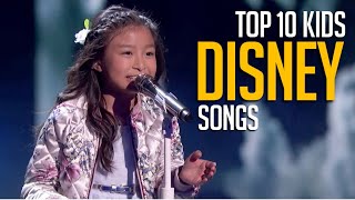 Top 10 Kids Singing DISNEY Songs on Talent Shows [upl. by Solegna]