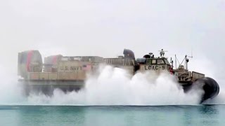 US Navys Massive LCAC Hovercraft Transporter In Action [upl. by Aikemet934]