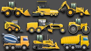 Learning Construction Vehicles for Kids  Construction Equipment Bulldozers Dump Trucks Excavators [upl. by Retnyw]