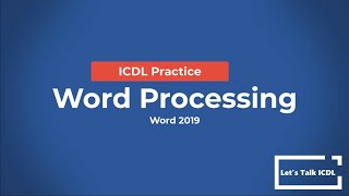 ICDL Practice  Documents Word Processing  Syllabus 50 Word 2019 [upl. by Olivann]