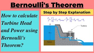 Turbine Power and Head using Bernoullis Theorem [upl. by Pope]