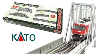 Kato NScale V2 Unitrack Single Track Viaduct Electric Model Tack Set Unboxing amp Review [upl. by Eelinnej]