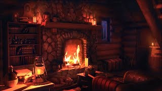 Wood Cabin Ambience  Heavy Blizzard Sounds for Sleep Relaxation amp Study with Fireplace Sounds [upl. by Glassco853]