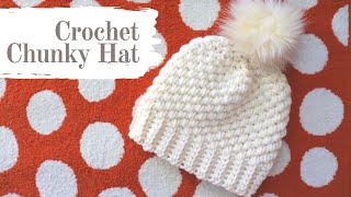 Crochet 1 Hour Chunky Beginner Beanie  Hat Tutorial [upl. by Pincus]