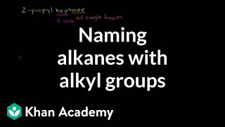 Naming alkanes with alkyl groups  Organic chemistry  Khan Academy [upl. by Erot]