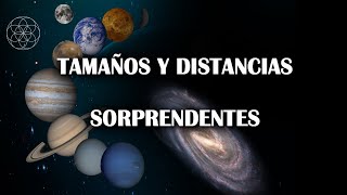 Tamaños y distancias reales entre Planetas del Sistema Solar [upl. by Eceinahs]