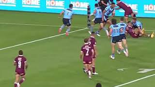 QLD Maroons Xhavier Coates impressive moment scoring the first try for MaroonsGame 2 [upl. by Jerome]