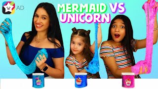 Mermaid VS Unicorn Slime Challenge PopJam [upl. by Mellicent712]