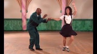 Lindy Hop Swingout with Swivels Lesson with Frankie Manning and Erin Stevens [upl. by Elaen]