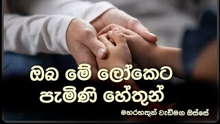 ඔබ මේ ලෝකයට පැමිණි හේතුන් Maharahathun Wedi Maga osse [upl. by Annairol148]