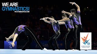 2018 Acrobatic Worlds Antwerp BEL  Highlights MENS GROUP FINAL  We Are Gymnastics [upl. by Inahet861]