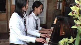 Anitras Dance by Grieg for piano duet [upl. by Ellierim392]