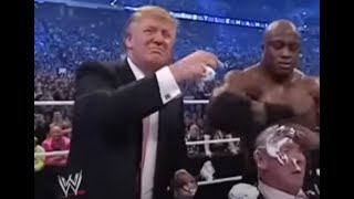 Donald Trump bodyslams beats and shaves Vince McMahon at Wrestlemania XXIII [upl. by Ahsatsan]