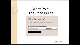 WorthPoints Price Guide aka Worthopedia Demo [upl. by Tynan]