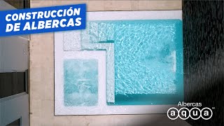 Construcción de piscina con CASCADA LAMINAR  Albercas Aqua [upl. by Mariya681]