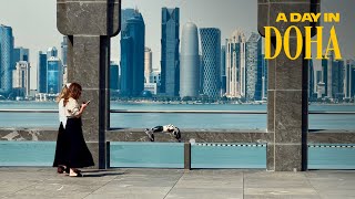 A Day in Doha Qatar Walking Tour 4K [upl. by Goddard]