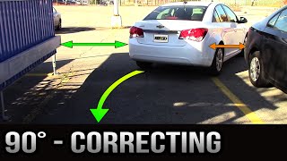 90 degrees Parking  How to Correct Yourself [upl. by Llewxam310]