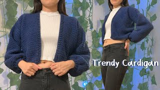 Trendy Crochet Cardigan Tutorial [upl. by Repooc]