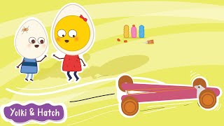 Rubberband Car  Yolki and Hatch  Episode 01  Animated Cartoon  Cartoon for Kids [upl. by Dietz]