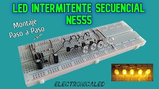 Intermitente LED secuencial con NE555 Fácil de hacer [upl. by Rod913]