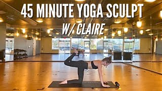 45 Minute Yoga Sculpt  Full body workout [upl. by Crocker]