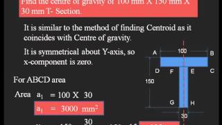 How to find the Centre of Gravity of T section [upl. by Hubie]