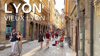 LYON Walking Tour 4K VIEUX LYON [upl. by Anerbes]